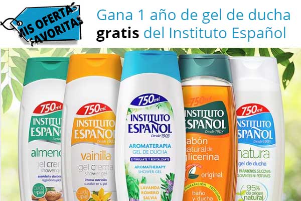 Sorteo gel de ducha Gel de baño gratis Instituto español