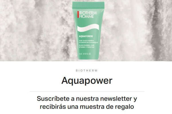 Muestras gratis aquapower biotherm