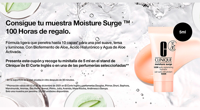 Gana una muestra gratis de Moisture Surge 100 h