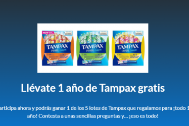 Sorteo de Próxima a Ti para ganar un lote de un año de Tampax