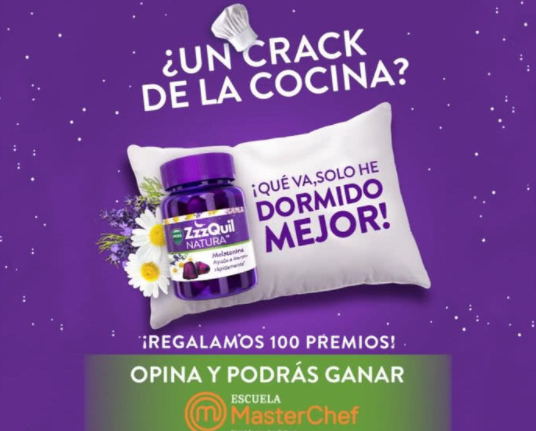 Sorteo de ZzzQuil de 100 cursos online de MasterChef