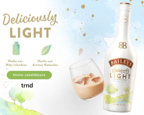 Sorteo para ganar una muestra gratis de Baileys Deliciously Light