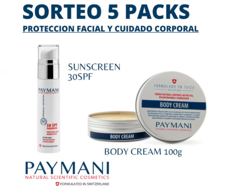 Sorteo de Paymani para ganar 5 paquetes Sunscreen y Body Cream