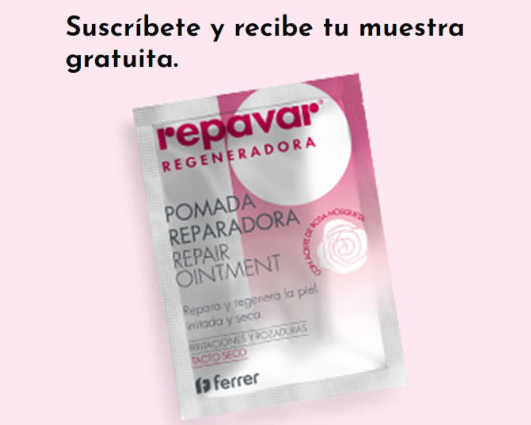 Consigue muestras gratis de la pomada Reparadora Repavar