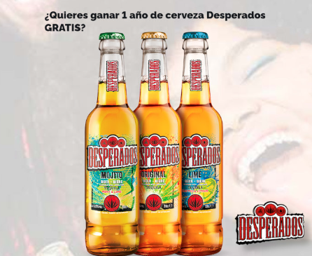 Sorteo de Desperados para ganar 1 año de cerveza gratis