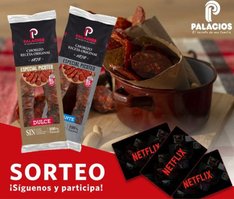 Sorteo de 6 lotes Palacios y 3 suscripciones a Netlix
