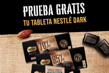 Prueba gratis la deliciosa chocolatina NestlÃ© Dark