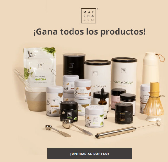 Sorteo de un Kit Completo de Productos de Matcha and CO