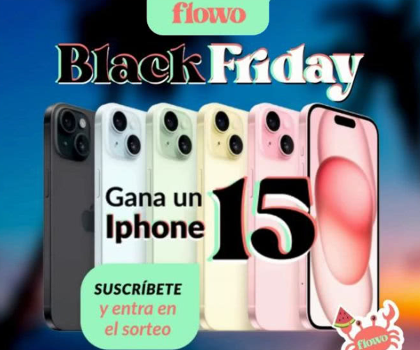 sorteo de Flowo de un iPhone 15