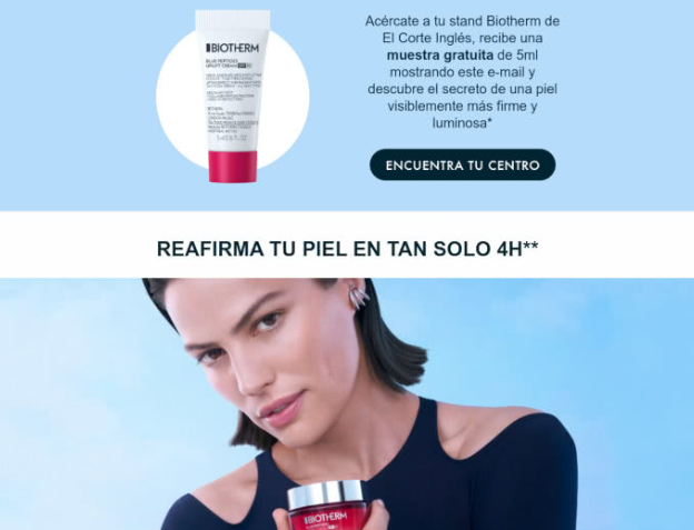 Consigue muestras gratis de la crema Biotherm