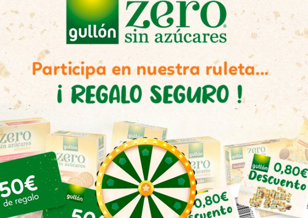 sorteo de Galletas Gullón de 50 tarjetas de 50 eros