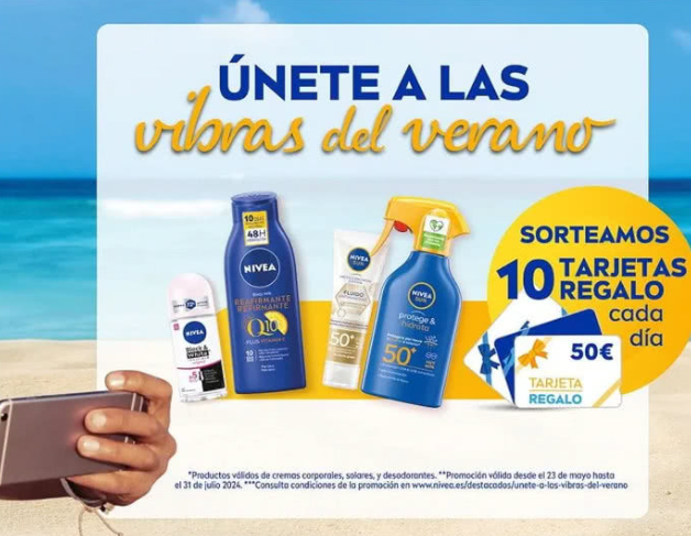 Sorteo de NIVEA de 600 tarjeas de regalo 50 euros